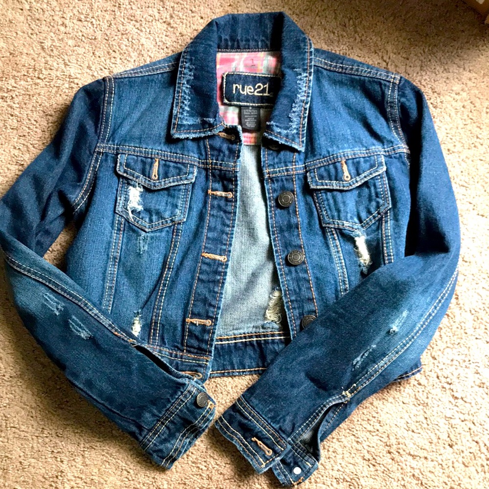 Rue 21 Rip/torn Denim Jacket, 100% cotton